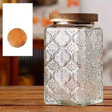 Vintage Glass Storage Jar With Airtight
