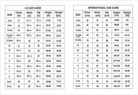 Size Chart For Baby Clothing Our Sizing Please Note