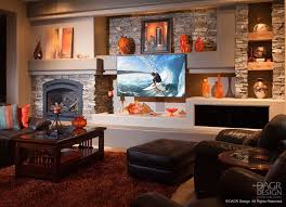 Gas Fireplace Insert In A Custom Drywall Media Wall Designed By Dagr Design Fireplace Entertainment Center Family Room Design Small Living Room Decor
