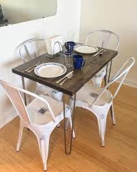 Modern Rustic Dinette Kitchen Table Hairpin Legs Industrial Kitchen Table Dining Table Cafe Table Bistro R In 2020 Dinette Kitchen Table Dining Table Cafe Tables