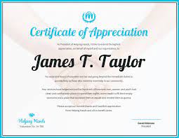 Black and white designer internship certificate. Certificate Of Appreciation Template