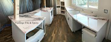 Formica laminate is an affordable way to reinvent your kitchen countertop. Flamingo Tile Epoxy Installation Services San Diego Diamond Coat