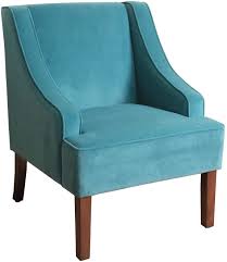 The soft turquoise polyester velvet upholstery paired with dark espresso finish legs looks great with transitional decor while the foam cushioning offers plenty of comfort for you or. Kinfine Swoop Arm Accent Chair Teal Velvet Amazon Ca Home Kitchen