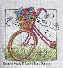 There are 26 i hand draw every pattern stitch by stitch. Lesley Teare Designs Vintage Bike Cross Stitch Pattern