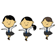 ダンスをする女子学生のフリーイラスト | フリーイラスト・クラシック（フリクラ） さん