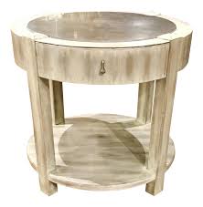 Check spelling or type a new query. Drexel Heritage Modern Off White Antique Wood Stone Top Round Jule End Table Chairish