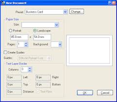 I recommend checking with your printing company for their exact business card sizing before starting your design. Photoline Tip Create A Business Card