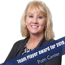 Team Player Award of 2019 goes to Patti Center! 👍🏼