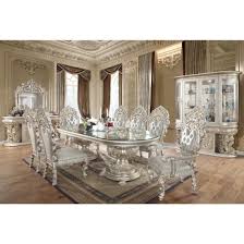 Homey Design Hd 8088 9pc Long Dining Table Set In Silver Formal Dining Room Sets Luxury Dining Room Luxury Dining