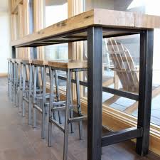 Repurposed Beam Bar Bar Stools Metal Dining Table Bar Height Table Metal Furniture