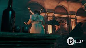 bleur, alcina dimitrescu, capcom, resident evil, resident evil village,  animated, audible music, duplicate, highres, sound, source filmmaker  (medium), video, 1boy, 1girl, 20s, 3d, age difference, arms up, artist  name, ass, bdsm, beads,