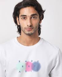 Rare Rabbit Men's Saul White Cotton Polyester Fabric Full Sleeves Grap