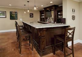 Wool carpet adds an additional texture to the fabulous basement [design: Simple Basement Bar Design Ideas Oscarsplace Furniture Ideas Most Decorative Basement Bar Design Decorations