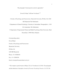 Several airports in europe will start giving lie detector tests to passengers. Pdf The Polygraph Current Practice And New Approaches