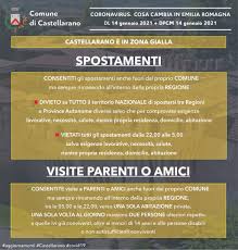 E spera di entrare in fascia verde. Emilia Romagna In Zona Gialla Cosa Cambia Dall 1 Febbraio Comune Di Castellarano