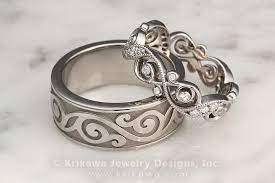 Infinity Knot Twist Symbol Rings Unique Wedding Band Sets Wedding Rings Sets His And Hers Celtic Wedding Rings