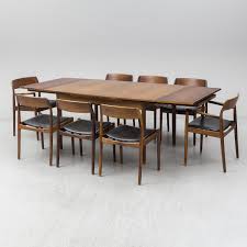Dining table mid century modern danish dining table. A Danish Rosewood Dining Table Six Chairs And A Pair Of Armchairs 1950 S 60 S Bukowskis