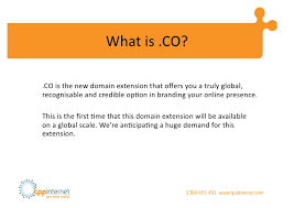 But what does .com stand for? Introducing Co Domains