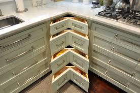 Drawers In Corner Cabinets Add Easy Access Corner Kitchen Cabinet L Shaped Kitchen Cabinets Corner Drawers