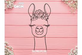 Download Llama With Flower Crown Svg Llama Svg File Llama Face Svg 751510 Illustrations Design Bundles