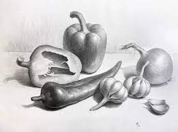 Рисунок карандашом фрукты и овощи - 78 фото