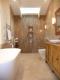 We did not find results for: Vertical Shower Wall Tiles Draw The View Upward To The Skylight Transitional Bathroom Design Contemporary Bathroom Designs Rustic Bathroom Designs