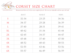 Corset Size Chart