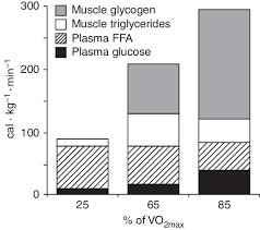 The aerobic energy system utilises proteins, fats, and carbohydrates (glycogen) to synthesise atp. Relative Contribution Of Carbohydrate And Fat Fuel Sources To Energy Download Scientific Diagram