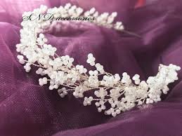 White Tiara Made With More Then Thousand Shiny Crystals Fully Hand Made World Wide Shipping For Handmade Wedding Jewellery Wedding Accessories Bridal Tiara