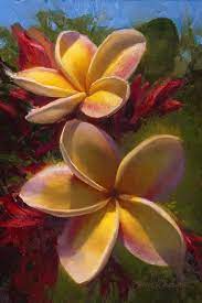 Tropical Plumeria Flower Wall Art Painting Of Hawaii Art In 2020 Flower Wall Art Art Hawaii Art
