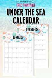 Free Printable 2021 Sea Themed Calendar More Freebies Cute Freebies For You In 2020 Weekly Planner Free Printable Free Printable Monthly Planner Weekly Planner Free