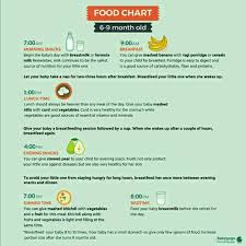 plz provide food chart for 6 month onwards old baby