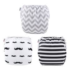 Alva Baby Swim Diapers 3pcs One Size Reuseable Washable Adjustable For Swimming Lesson Baby