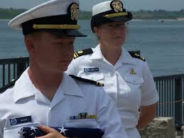 LT JG Anna-Liza Villard Howe and LT Carl Rhodes at the June 2010 Change of Command. (Credit: Shelley Dawicki ... - command_change_rhodes