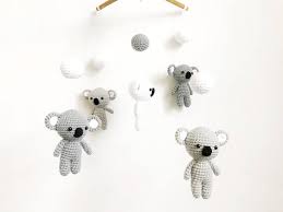 baby mobile cute koala crochet baby mobilecrib mobile etsy in 2021 crochet baby mobiles handmade baby gifts handmade baby