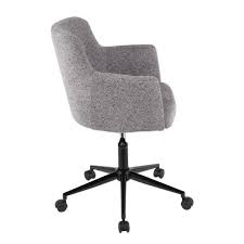 Richly decorated arm chair upholstered with fabric and decorated with interesting pattern on the back. Lumisource Andrew Contemporary Dark Grey Fabric Office Chair Oc Andrw Bk Gy The Home Depot