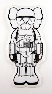 Stormtrooper Companion Sticker Art By Kaws Original Fake Sneaker Art Art Kaws Wallpaper