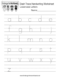 Kindergarten Dash Trace Handwriting Worksheet Printable Handwriting Worksheets For Kindergarten Alphabet Writing Worksheets Writing Practice Worksheets
