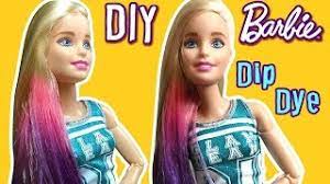 Barbie dolls are made with nylon or saran synthetic fibre hair 1. Diy How To Color Dip Dye Barbie Doll Hair Permanent Hair Dye Tutorial Making Kids Toys Youtube