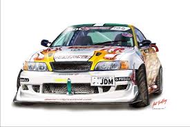 Let us serve you up a prime slice of japanese drift car nostalgia; Jdm Drift Car Portrait Commission On Behance