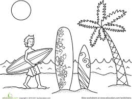 Surfer Dude Worksheet Education Com Summer Coloring Pages Coloring Pages Surfer Dude