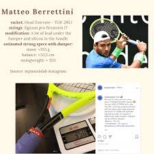Berrettini has a career high atp singles ranking of world no. Matteo Berrettini Racket Specs