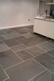 We hope you love the products we recommend! Large Rectangular Clean Slate Tiles Laid On Kitchen Floor Tile Floor Trendy Kitchen Tile Flooring