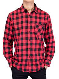 Premium clothing and accessories since 1863. Lelinta Men Western Long Sleeve Plaids Button Down Shirt Lightweight Flannel Shirt Red Black L 4xl Walmart Com Walmart Com