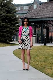 Ootd Polka Dot Turquoise And Hot Pink Style Fashion White Polka Dot Dress