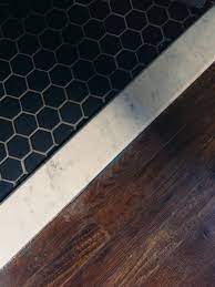 Black Hex Tile Marble Threshold Wood Floor Alice Gao The Dean Hotel Black Floor Tiles Marble Threshold Hex Tile