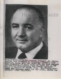 1949 Press Photo Rep.Leonard Irving charged withe Diversion of Union Funds
