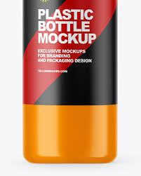 Glossy Plastic Bottle Mockup In Bottle Mockups On Yellow Images Object Mockups