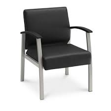 Stackable guest chair gray fabric upholstery 2.5'' thick padded seat two steel cross brace support bars underneath seat integrated curved nylon arms 0.75'' leg diameter steel tubular steel frame black powder coated finish ca117 fire retardant foam color. Compass Guest Chair With Arms By Nbf Signature Series Nbf Com