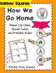 how we go home clip chart colorful rainbow theme classroom